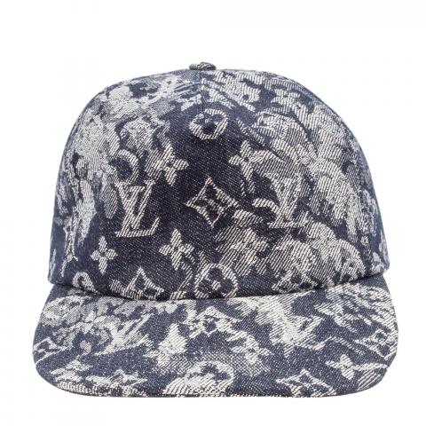 Sell Louis Vuitton Monogram Logo Tapestry Cap - Navy Blue